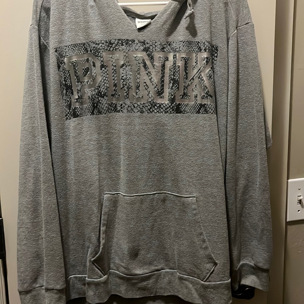 PINK Grey Hoodie > Oversized